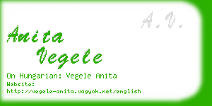 anita vegele business card